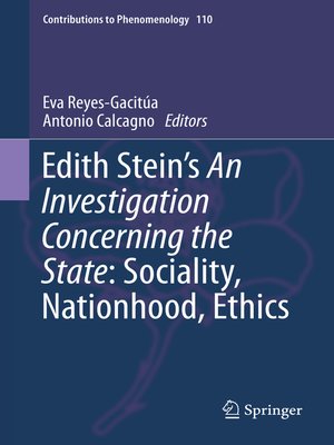 cover image of Edith Stein's an Investigation Concerning the State